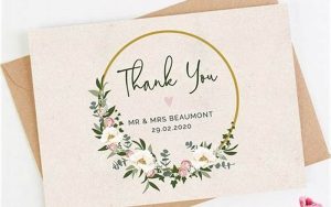 Thank You Card For Wedding Souvenir