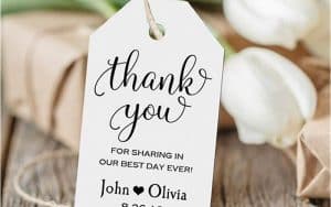 Wedding Souvenir Tag With Picture