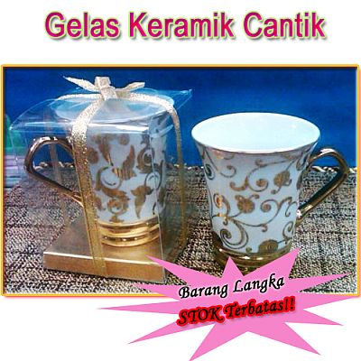  gelas keramik  cantik Souvenir Pernikahan Unik Murah