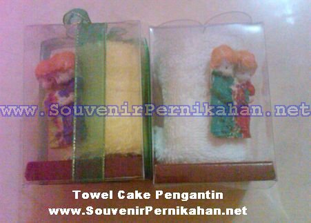 jual souvenir towel cake pengantin