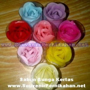 Souvenir Sabun Kertas bentuk Bunga Warna Warni